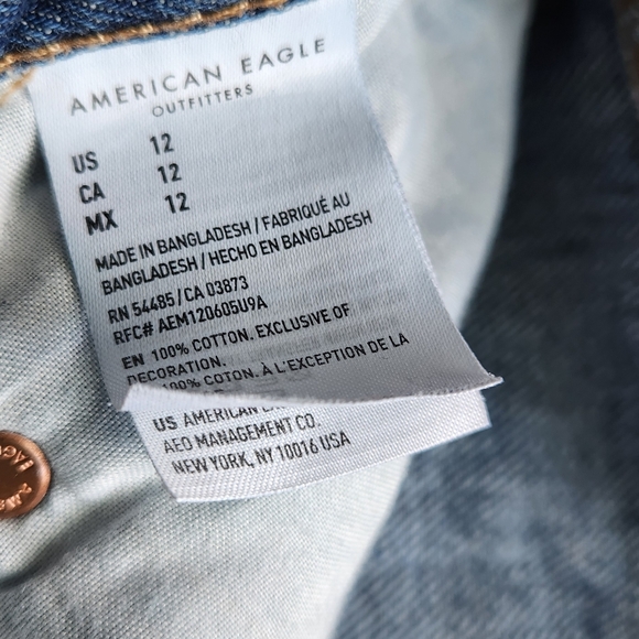 American Eagle Outfitters Blue High-Waisted Jean Shorts - Picture 4 of 6